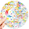 56 Nuevas Pegatinas de Graffiti Coloridas de Dibujos Animados de Estrellas y Nubes Transfronterizas para Recompensar Pegatinas Hechas a Mano de Bricolaje para Niños en Stock