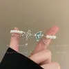 Pulsera de Mariposa Esmaltada Azul Francés para Mujer Versátil de Moda Dulce Pulsera de Perlas de Imitación Joyería de Nicho de Alto Valor