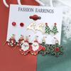 Pendientes de campana con copos de nieve de la serie navideña, combinación de traje, comercio exterior, gran oferta, pendientes de alce con gotas de aceite de dibujos animados para hombre mayor, mujeres