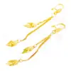 Pendientes Europeos Sexy y Elegantes de Estilo Coreano para Mujer con Borlas Grandes y Diseños de Hojas, Joyería Dulce de Hoja de Arce en Oro de Arena Vietnamita
