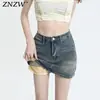 Saia Jeans Versátil Vintage para Mulheres, Tendência de Verão Novo Design, Justa ao Corpo Cintura Alta Emagrecedora Curta em Linha A