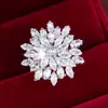 Anel de Cristal de Gelo Floco de Neve Zircônia Estilo Influenciador Personalidade Fashion High-End Cobre Puro Anel Feminino Joia Venda Quente Transfronteiriça