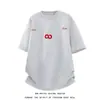 Camiseta de Manga Corta con Bordado de Letras Retro Americano para Hombre y Mujer, Nueva Tendencia de Verano, Top Holgado de Uso Rudo para Parejas
