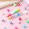 Plástico AB Plateado Colorido Multifacético Ángulo Recto Agujero Cuadrado Agujero Recto Para Ensartar Cuentas Sueltas diy Cadena de Teléfono Colgante Adorno Accesorios Venta al por Mayor