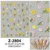 Redanco novo rede de relevo 5D campo vermelho pequenas flores silvestres adesivos para nail art decalques tridimensionais para unhas Z-2804