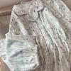 Pijama de Oso Azul para Mujer Algodón Verano Dibujos Animados Manga Corta Delgado Traje de Tres Piezas Estudiante Lindo Ropa para el Hogar Se Puede Usar Afuera