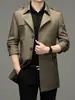 Cortavientos nuevo para hombre de primavera y otoño transfronterizo, top casual de negocios de longitud media para hombre, chaqueta con cuello de traje, top de papá