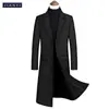 Jianyi otoño e invierno Nuevo abrigo de lana para hombre cortavientos estilo coreano corte slim largo sobrepintado abrigo de lana engrosado ropa de hombre
