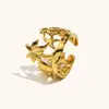 Moda Transfronteriza Europea y Americana Elegante Nicho Elegante Joyería para Manos Acero Inoxidable Chapado en Oro de 18K Elemento Marino Pulsera Diseño Femenino