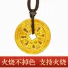 Nuevo Modelo Tienda de Oro Réplica Estilo Antiguo Oro Arena Flor Jin Gui Colgante con Broche de Seguridad, Joyería de Oro Arena Resistente al Fuego y que No se Desvanece
