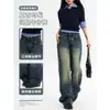 Jeans Vintage de Perna Larga para Mulheres, Tendência Nova para Primavera e Outono 2026, Cintura Baixa, Caimento Solto e Reto, Comprimento Total