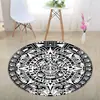 Alfombra Redonda Estéreo 3D Blanco y Negro Transfronteriza de Halloween para Dormitorio, Sala de Estar, Mesa de Café, Alfombrilla Absorbente con Trampa de Ilusión
