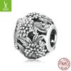 Plata Ziyun flor hueca repujada cuentas diy flores vintage talladas accesorios de cuentas de plata s925 SCC2097