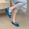 Bailarinas Francesas de Punta Cuadrada con Lazo para Mujer 2026 Primavera Verano Nuevos Suaves Aumento Interno de Altura Mary Janes de Corte Bajo Zapatos Individuales