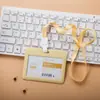 Youhe 6075/6076 Juego de identificación, tarjeta transparente doble, cordón para identificación, tarjeta de trabajo, cordón para identificación, cordón para colgar, impresión