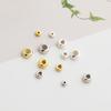 Cuentas de posicionamiento de plata esterlina S925, cuentas de rueda de silicona, cuentas redondas, pulsera DIY, collar, cadena de enhebrado de aguja, accesorios, cuentas planas deslizantes