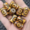 Ágata Weathered Tianzhu de Tres Ojos Lutong Jade Perlas Sueltas Diente Ágata Amarillo Perlas de Barril Columna Recta Tubo Recto Accesorios de Joyería Perlas