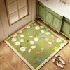 Alfombrilla de Piso para Baño Floral Americana Cuadrada de Lodo Diatomeas Alfombrilla de Piso para Inodoro Antideslizante Alfombrilla Absorbente de Agua Felpudo Transfronterizo