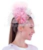 Horquilla para el pelo con plumas y flores de estilo europeo y americano, popular en Amazon, color blanco, para novias, de malla, accesorios para el cabello, ramillete para mujer