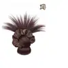 Peruca coque de pena com presilha de garra, coque naturalmente fofo, elástico de cabelo de alta qualidade com estampa de leopardo, peruca coque baixo