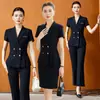 Novo Estilo de Verão 2026 Terno Profissional de Manga Curta para Mulheres, Salão de Beleza, Loja de Ouro, Joalheria, Uniforme de Trabalho para Departamento de Vendas para Mulheres