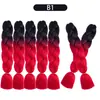 Perucas de Dreadlock de Fibra Sintética para Comércio Exterior Atacadista, Extensões de Cabelo Longo Tingidas em Degradê para Mulheres, Cabelo Trançado, Tranças Africanas Grossas