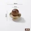 Novas Maçanetas de Madeira de Nogueira Estilo Chinês para Portas de Guarda-Roupa e Armários, Maçanetas Redondas Pequenas de Latão para Gavetas, Estilo Francês Bronze Antigo