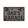 2024 Novo Logotipo Americano de Metal Estanho de Garagem Estilo Industrial Parede de Fundo para Oficina Automotiva Pintura Decorativa Suspensa Sem Moldura