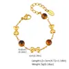 Moda Lindo Acero Inoxidable Cadena Cruzada Lazo Circonita Pulsera Dorada Infantil para Mujer BR-2194