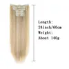 Peças de Peruca Europeias e Americanas Transfronteiriças em Estoque 16 Cartões Conjunto de 6 Peças de Extensões de Cabelo Fibra Química Cabelo Longo Reto Feminino Extensões de Cabelo com Clipe Conjunto