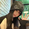 Gorro de Lana Tejido con Diseño de Mariposa Graffiti Y2K de Diseñador Coreano Nicho para Mujer Ambiente de Foto Caliente Callejero Gorro Frío