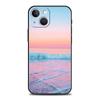 Adecuado para iPhone 15, paisaje de verano junto al mar, playa marina, cielo azul, nubes blancas, funda para teléfono móvil