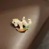 Sol Arcoiris Caballo Blanco Lindo Versátil Madera Incrustada en Piedra Caballo Broche Simple Compacto Potro Pin Pequeño Pin de Solapa para Hombres y Mujeres