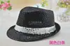 Sombrero Jazz Universal para niños y adultos sombrero de lentejuelas para actuación sombrero de escenario danza sombrero para el Día del Niño