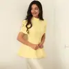 Ropa Europea y Americana Transfronteriza para Mujer, Nuevo Estilo de Verano, Dulce y Fresca, Cuello Alto, de Botones, Cintura Alta, Adelgazante, Chaqueta Camisa Top
