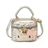 Bolso Infantil Transfronterizo Estilo Nuevo Inspirado en Chanel Gato Mini Bordado Bolso Cubo para Niñas, Cadena Padre-Hijo Bolsito Cruzado para Labiales