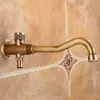 Torneira de Parede de Cobre Estilo Antigo Transfronteiriça, Abertura Rápida de 1/2 Polegada, Água Fria Única, Dobrável, para Uso na Cozinha e ao Ar Livre