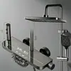 Nuevo Juego de Ducha con Cabezal de Ducha Presurizado de Aluminio Espacial, Grifo de Baño Extendido y Juego Completo de Instalación Oculta
