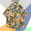 Camisa Floral de Manga Corta para Hombre Tailandesa de la Costa Handsome Verano Nuevo Estilo Hong Kong Retro Hawaiana de Playa Tendencia
