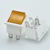 Interruptor basculante Kcd4 con luz, amarillo y blanco, 4 pines, 2 posiciones, interruptor basculante cuadrado, certificado según la norma europea TUV