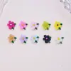Nuevos accesorios de arte de uñas de flor de cinco pétalos y hoja, piezas pequeñas de resina tridimensionales para pendientes DIY, pasadores para el cabello y accesorios de decoración de uñas