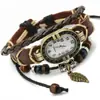 Accesorios de Moda Populares Europeos y Americanos, Pulsera Electrónica de Cuero Vintage, Accesorio Unisex con Colgante de Hoja