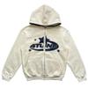 2023 Transfronterizo Nueva Melodía de Moda Sudadera con Cremallera Completa para Hombre Vintage Americano Y2K Sudadera con Capucha Chaqueta Casual para Hombre