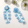 Novos Brincos Headdress Broche Case de Celular Acessórios de Roupa de Flor de Rede com Tassel Bilateral de Lírio-do-Vale para Menina Coreana