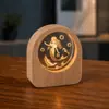 Luz Nocturna de Cristal, Souvenir de Cristal Creativo, Decoración de Escritorio, Lámpara de Noche de Ambiente, Regalo Pequeño para Estudiante Profesor de Puesto