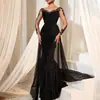 Vestido de Prom Largo Elegante de Moda Elegante de Encaje Largo para Fiesta Noche de Damas Europeo y Americano Transfronterizo 2025