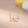 Collar Anillo de Möbius Plata de Ley 925 Colgante de Circonita de Alta Gama Cadena para Clavícula Joyería de Comercio Exterior Accesorios al por Mayor para Mujeres