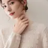 2026 Principios de Otoño Manga Larga Cachemir Mujer Forma de Diamante Hueco Top Chaqueta Cuello Redondo Cardigan Tejido Cardigan Fino de Cachemir para Mujer