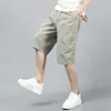 Pantalones Cortos Deportivos de Verano para Hombre Modernos Ropa de Trabajo Casual Versátiles Sueltos Elásticos Transpirables de Secado Rápido a la Rodilla