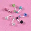 Venta Caliente Transfronteriza Shambhala Bola de Diamante Completo Varilla Exterior de Plástico Acrílico Joyería de Acero Inoxidable para Piercing Clavo de Ombligo Anillo de Ombligo